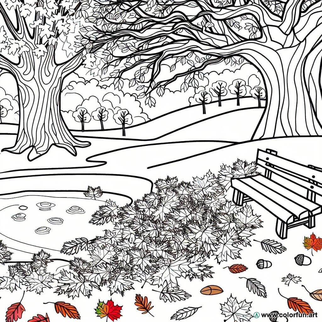 dibujo para colorear otoño adulto