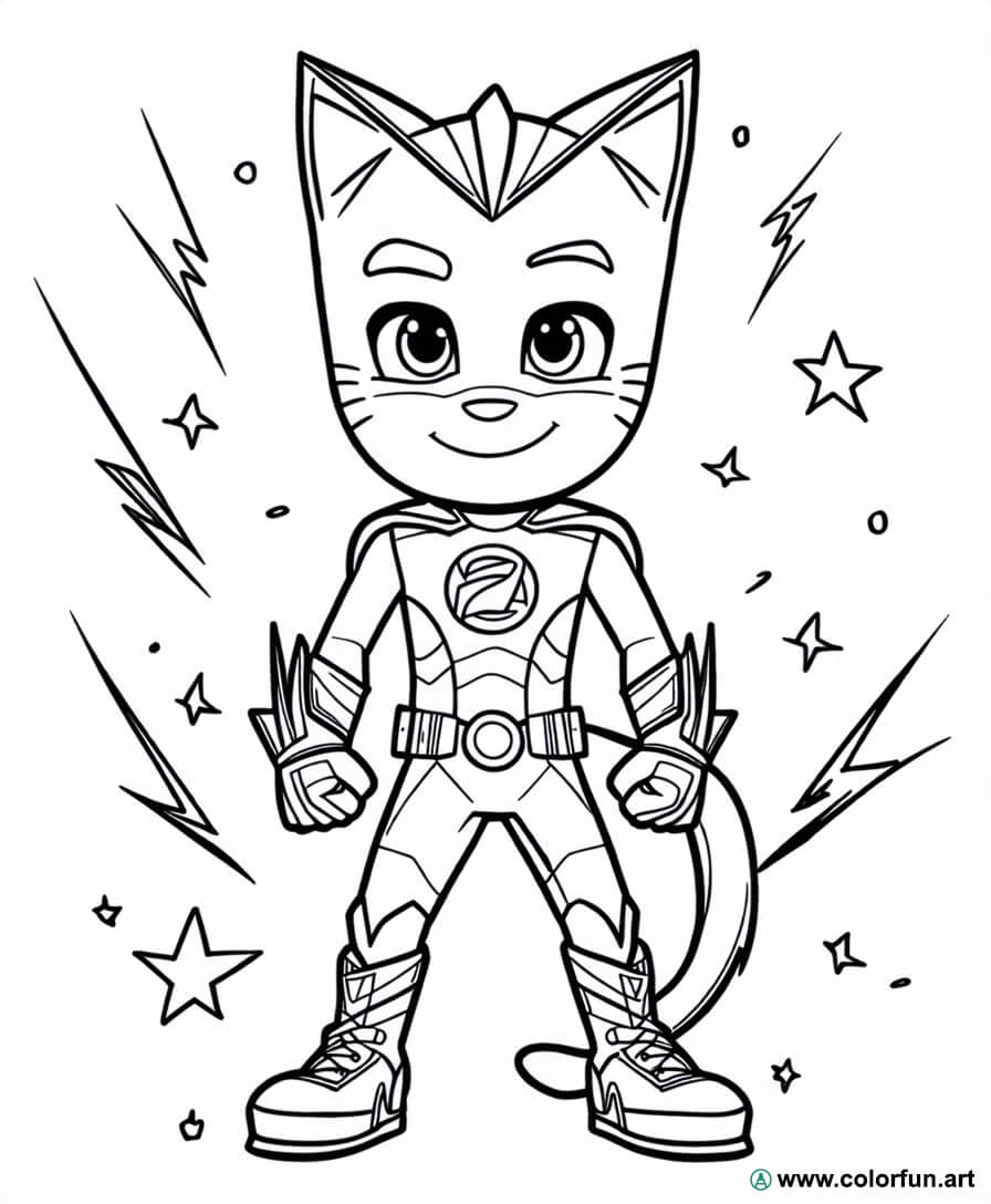 Dibujo para colorear de Catboy de los PJ Masks Descargar o Imprimir de ...