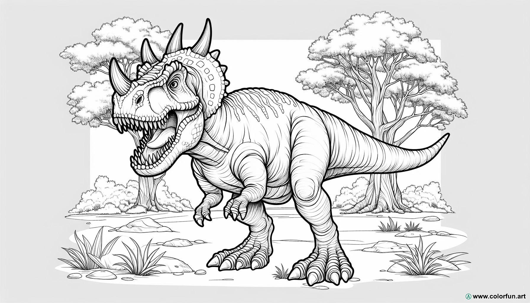 dibujo para colorear carnotaurus jurassic world