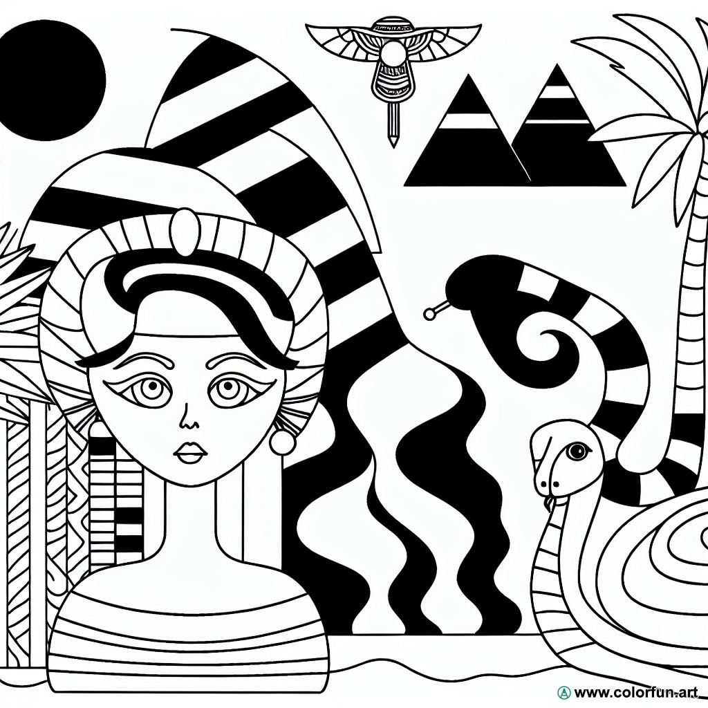 dibujo para colorear de Cleopatra para adultos