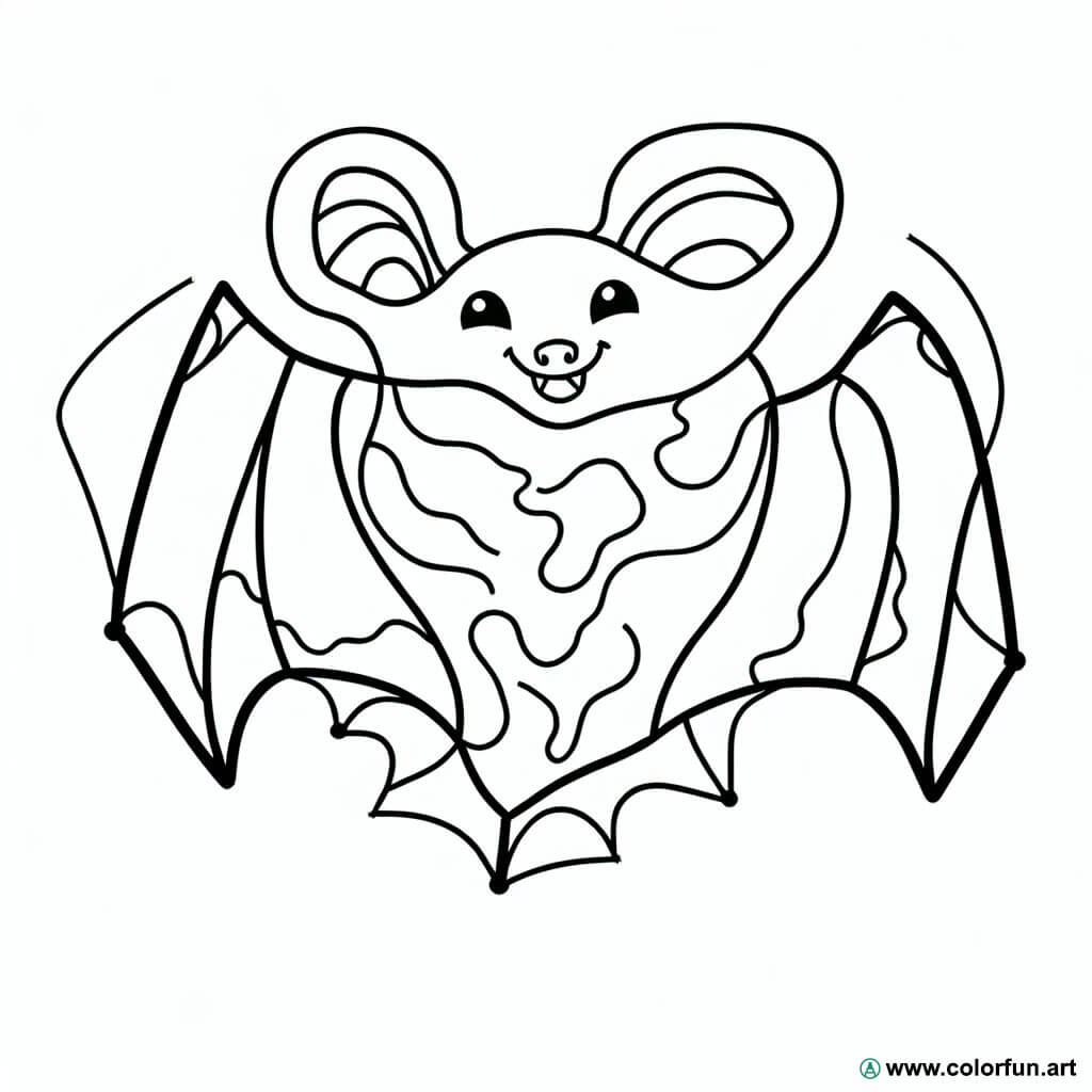 dibujo para colorear murciélago nocturno