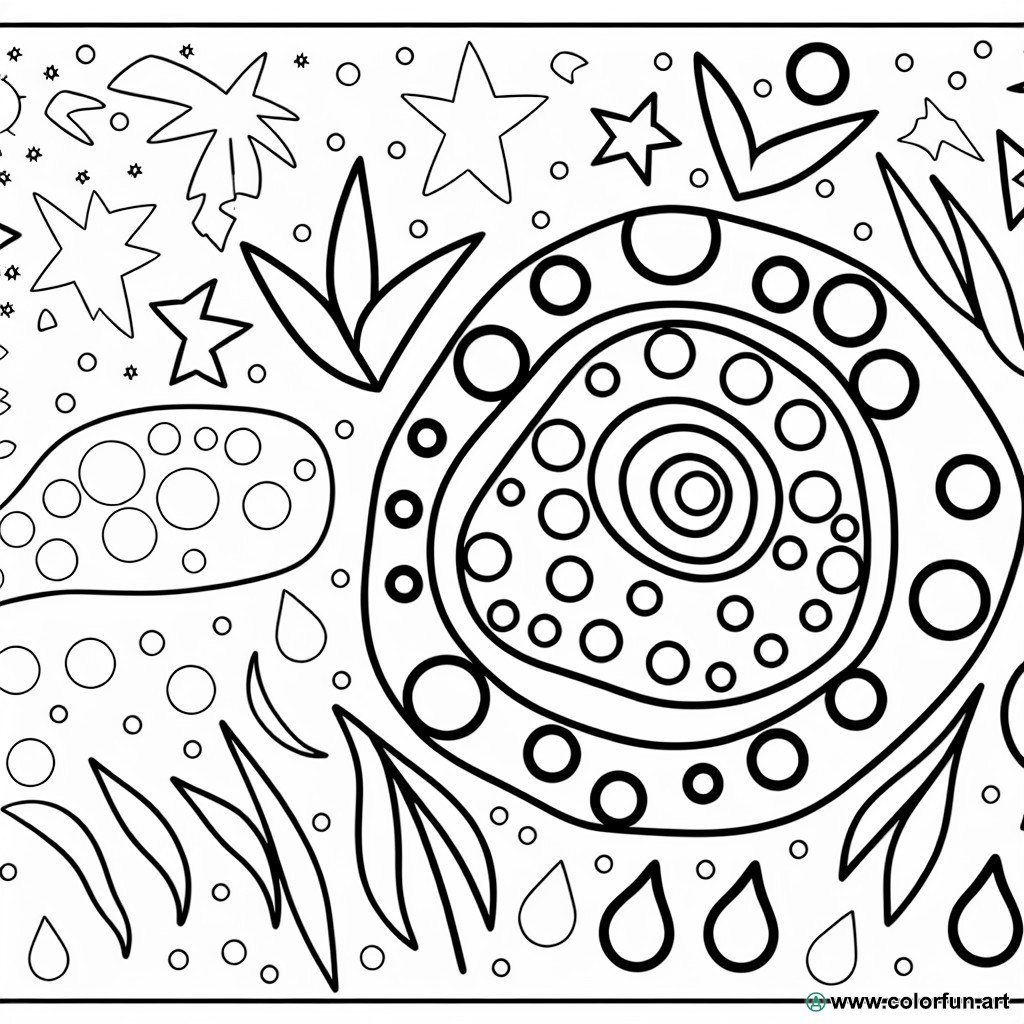 dibujo para colorear arte aborigen