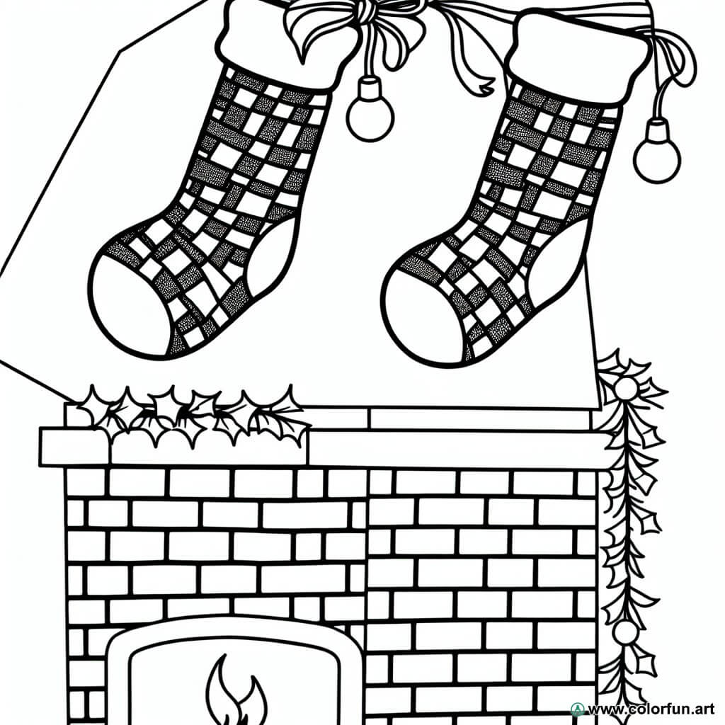 dibujo para colorear calcetines de Navidad para adultos