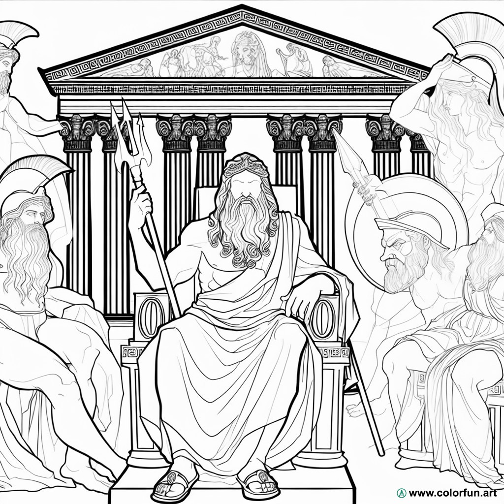 dibujo para colorear dioses griegos