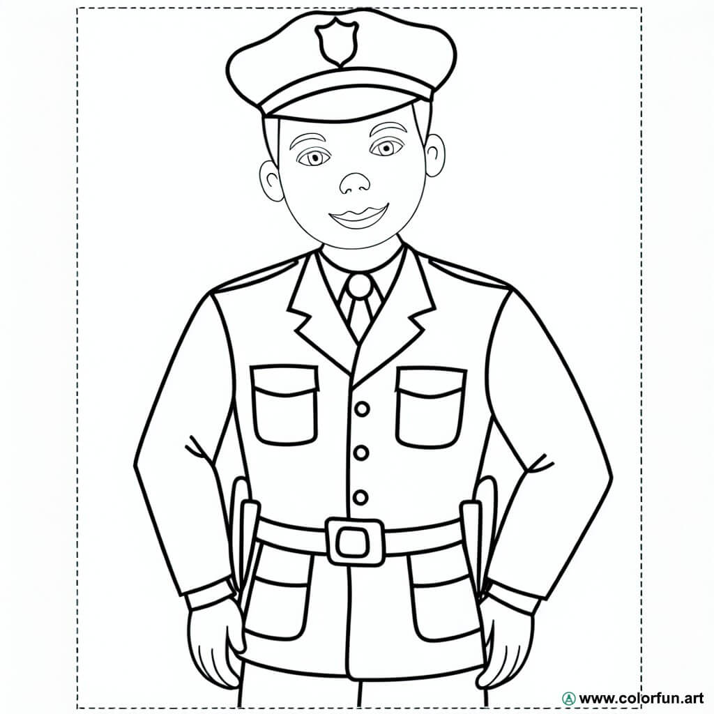 dibujo para colorear gendarme uniforme