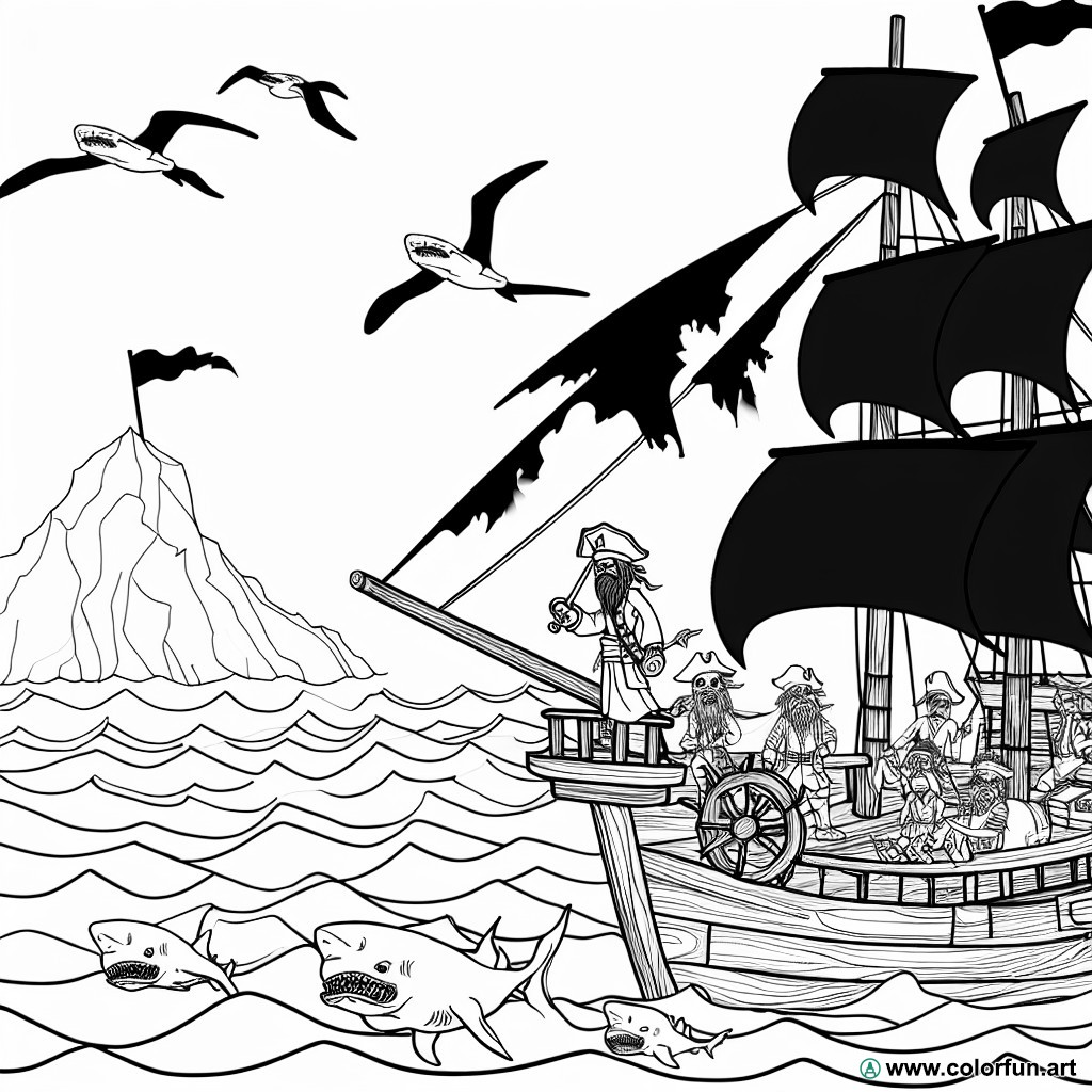dibujo para colorear piratas