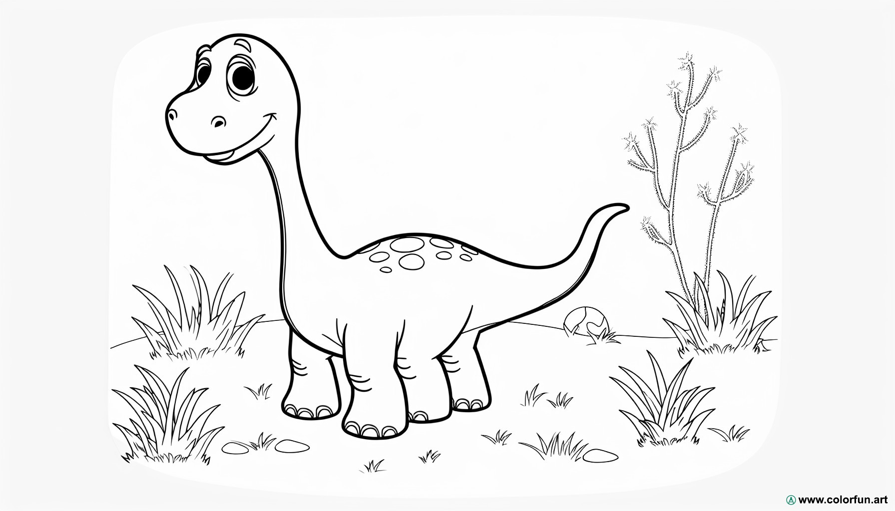 dibujo para colorear de un diplodocus lindo
