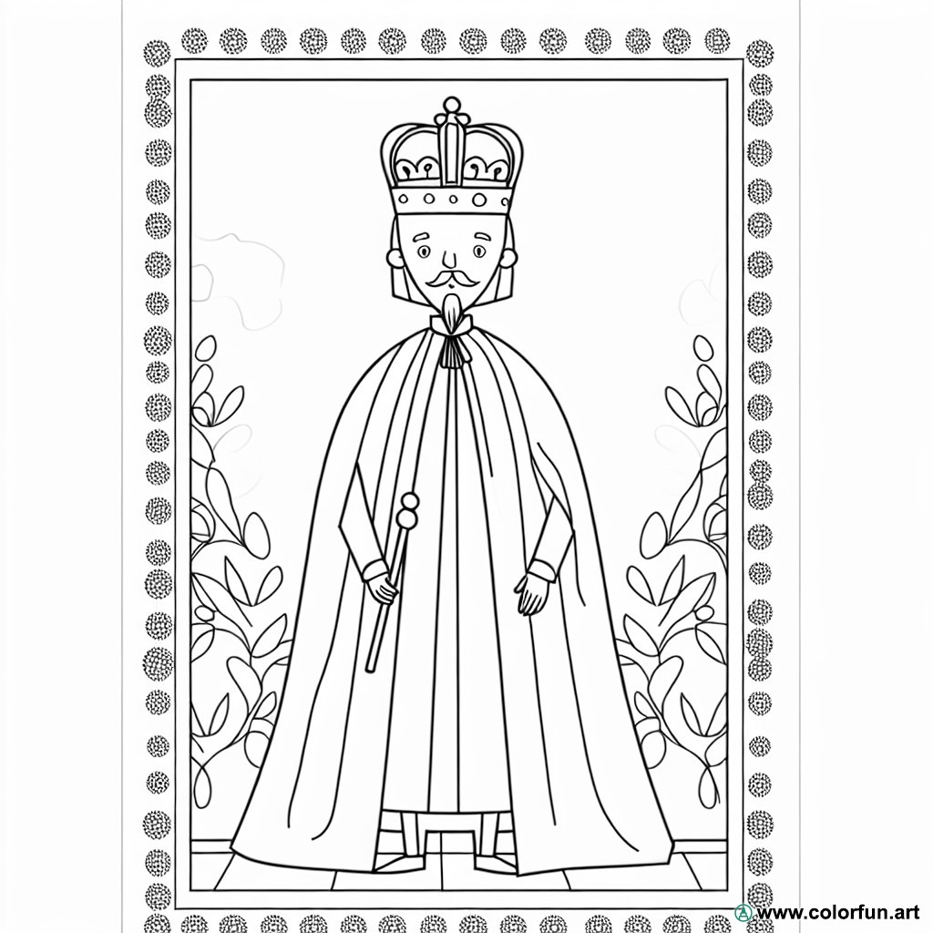 dibujo para colorear rey corona