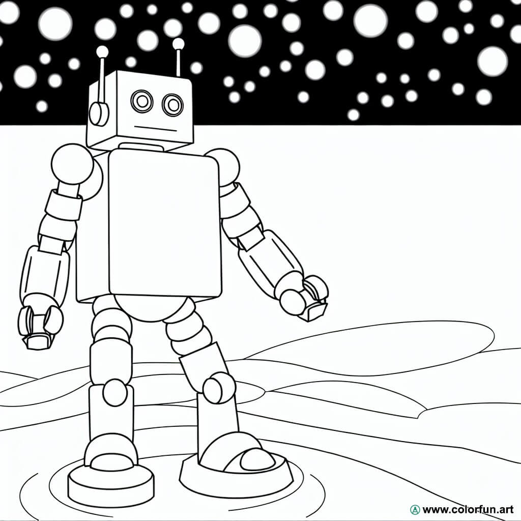 dibujo para colorear de robot futurista