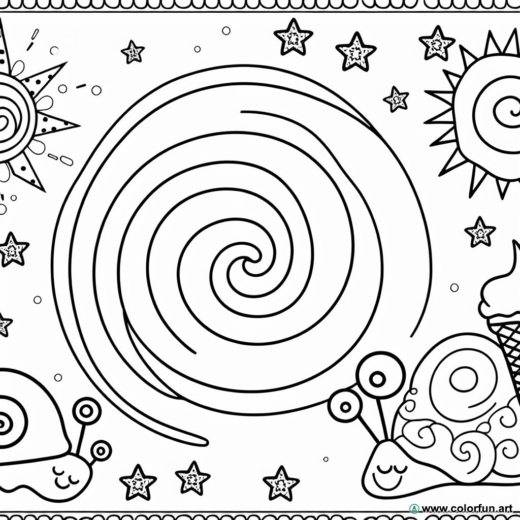 dibujo para colorear espiral preescolar