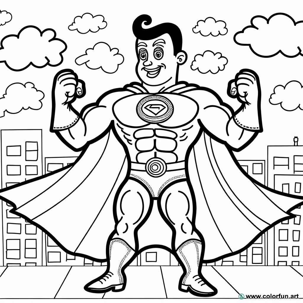 dibujo para colorear superman fácil