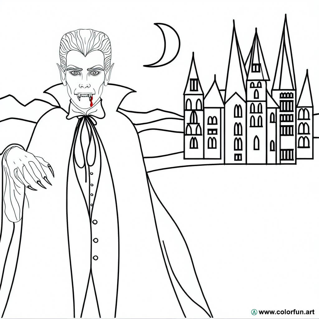 dibujo para colorear castillo vampiro
