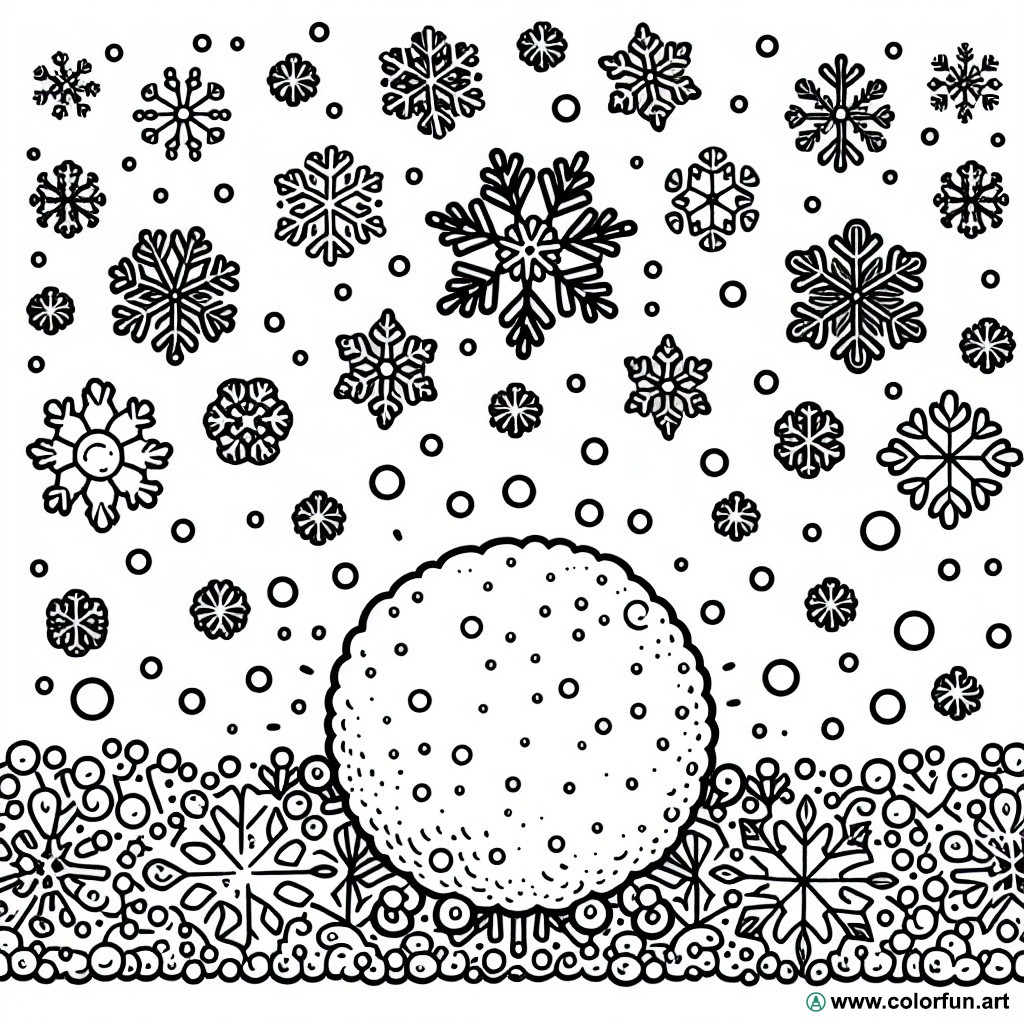 dibujo para colorear bola de nieve