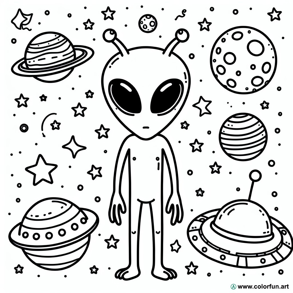 dibujo para colorear extraterrestre alien