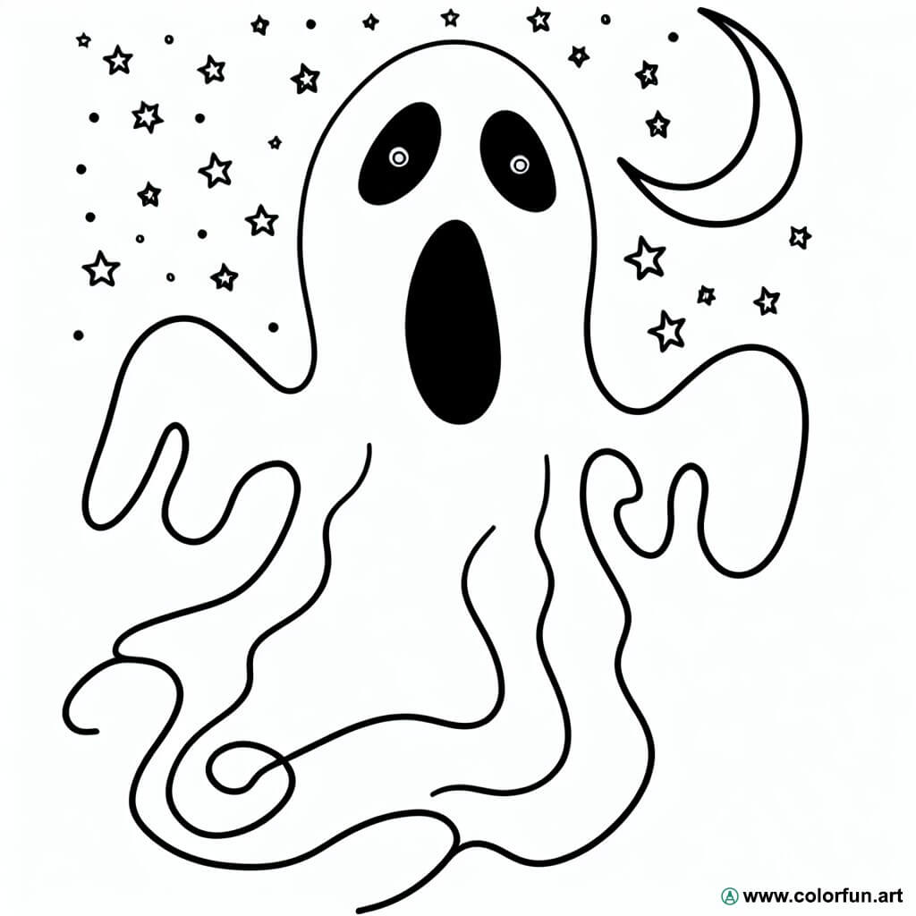 dibujo para colorear halloween fantasma aterrador