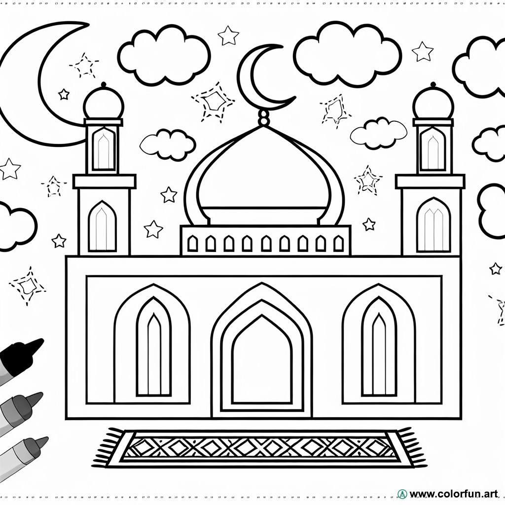 dibujo para colorear islam sin rostro