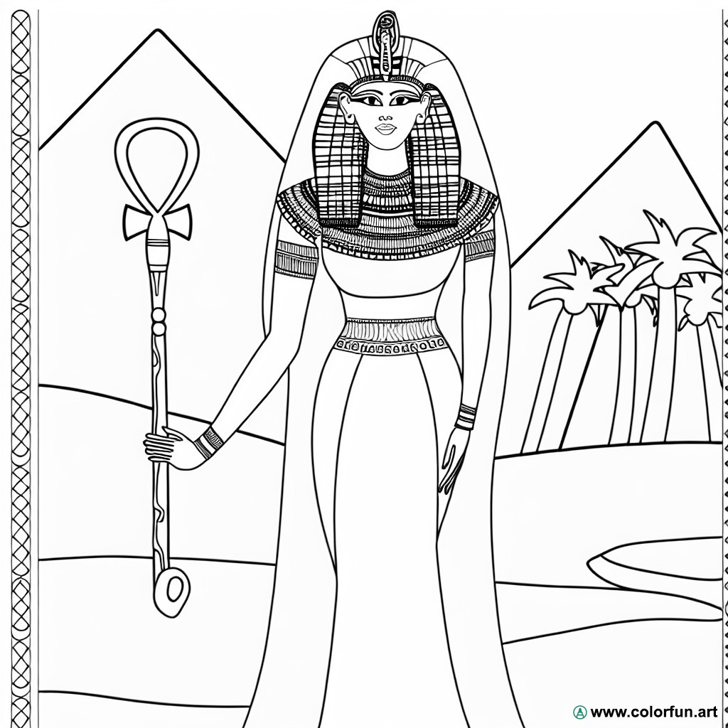 dibujo para colorear reina egipcia cleopatra