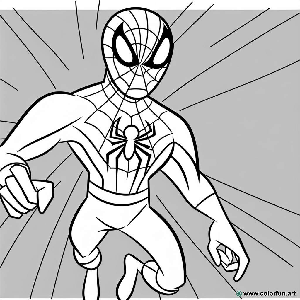 dibujo para colorear de spiderman fácil
