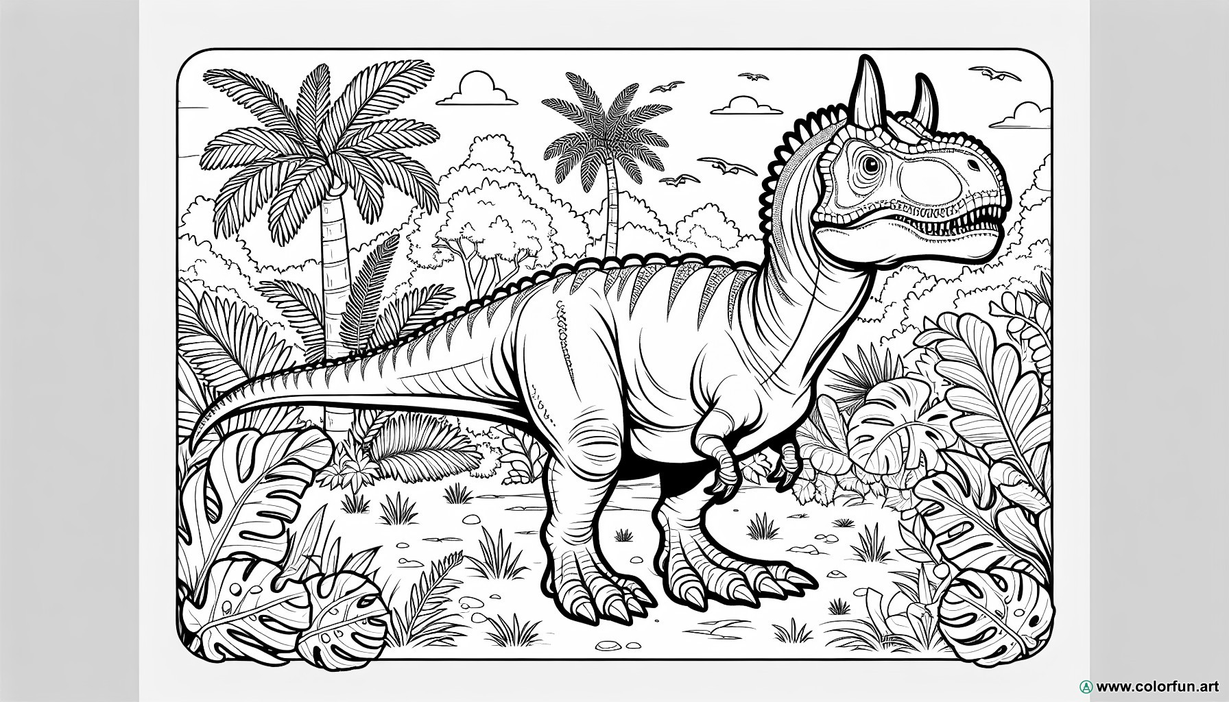 dibujo para colorear jurásico carnotaurus