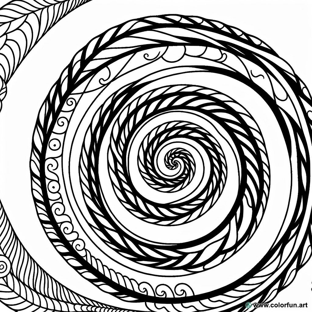 dibujo para colorear espiral adulto