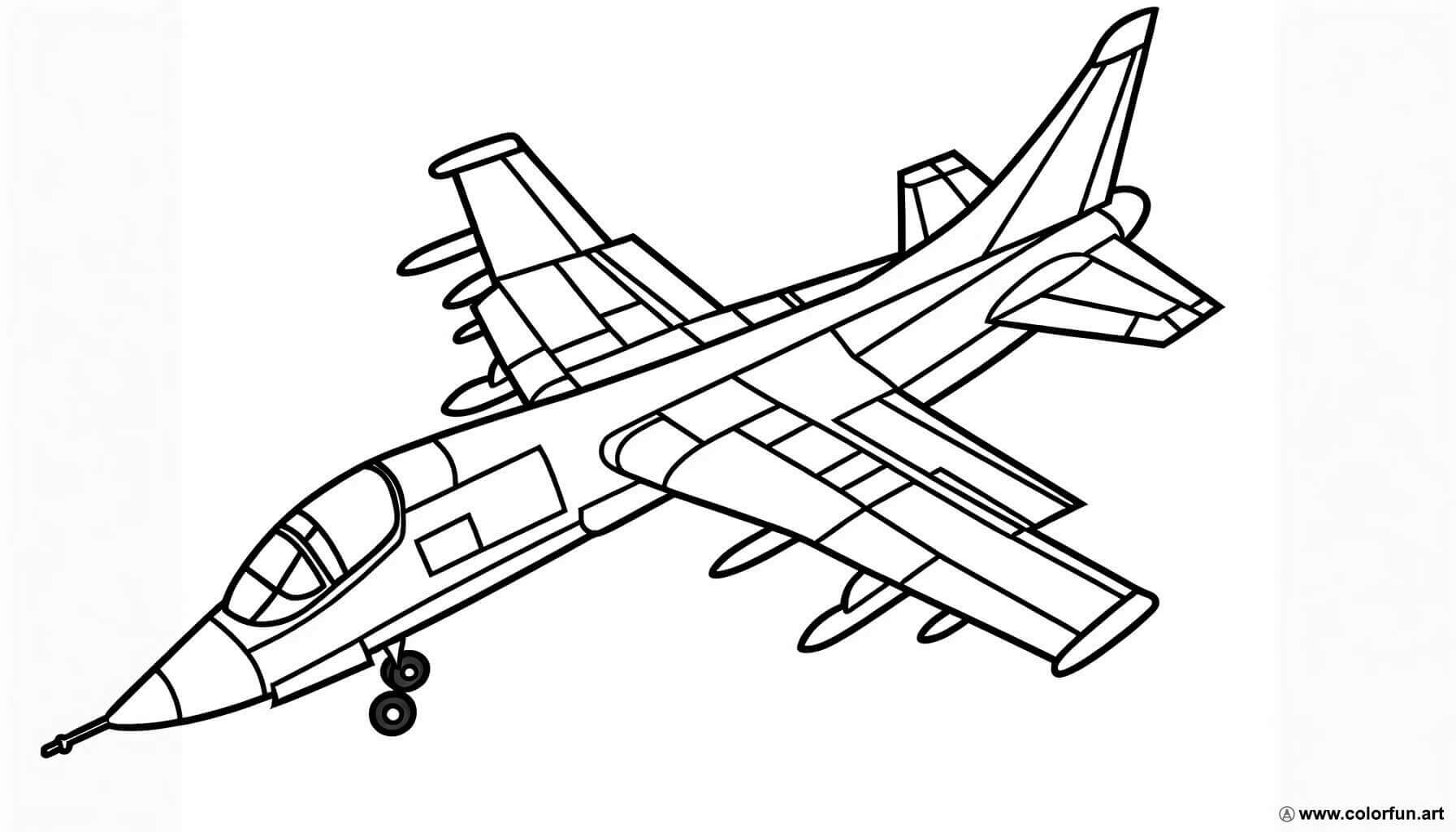 dibujo para colorear militar avión