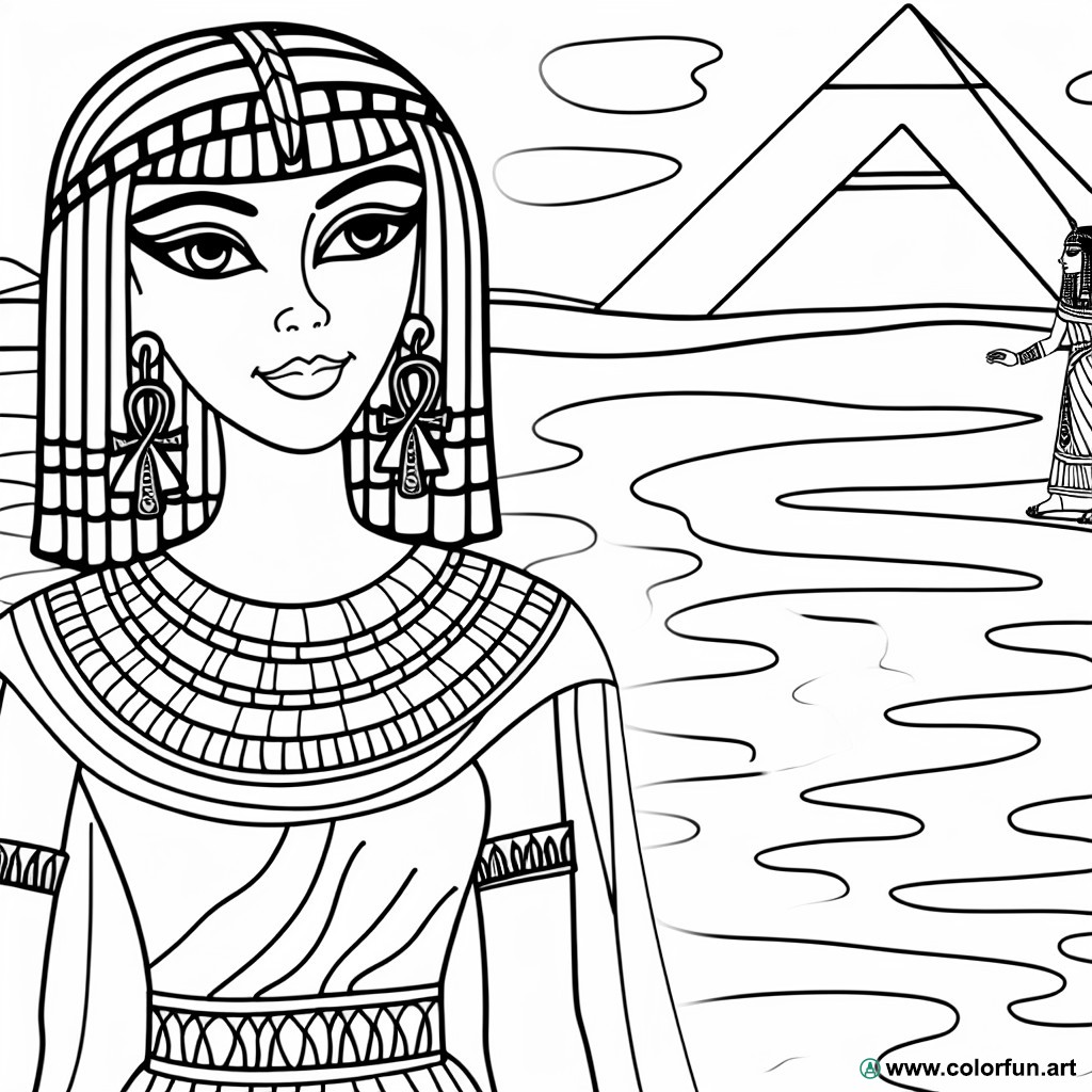 dibujo para colorear personajes famosos cleopatra