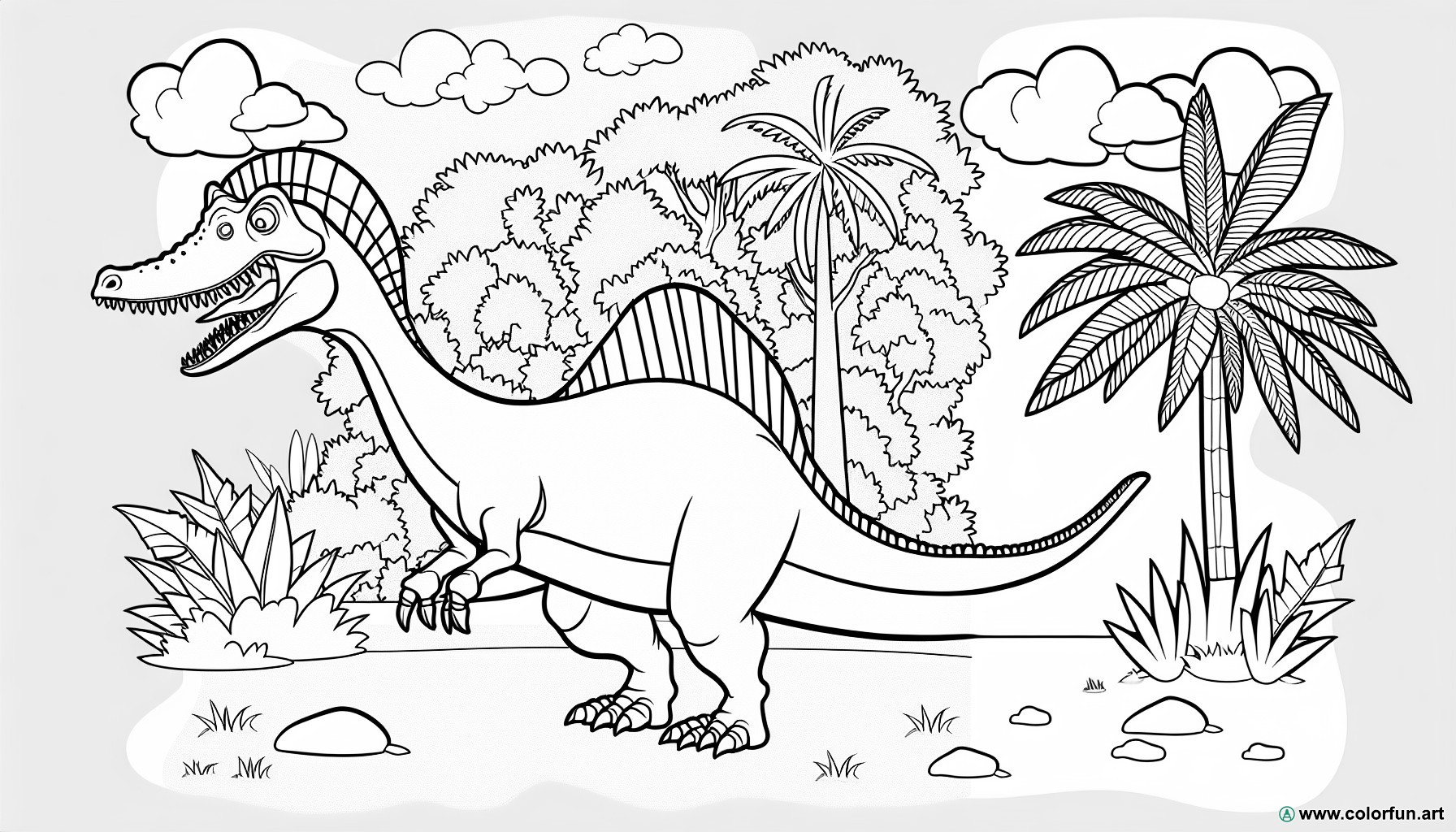spinosaurus salvaje para colorear