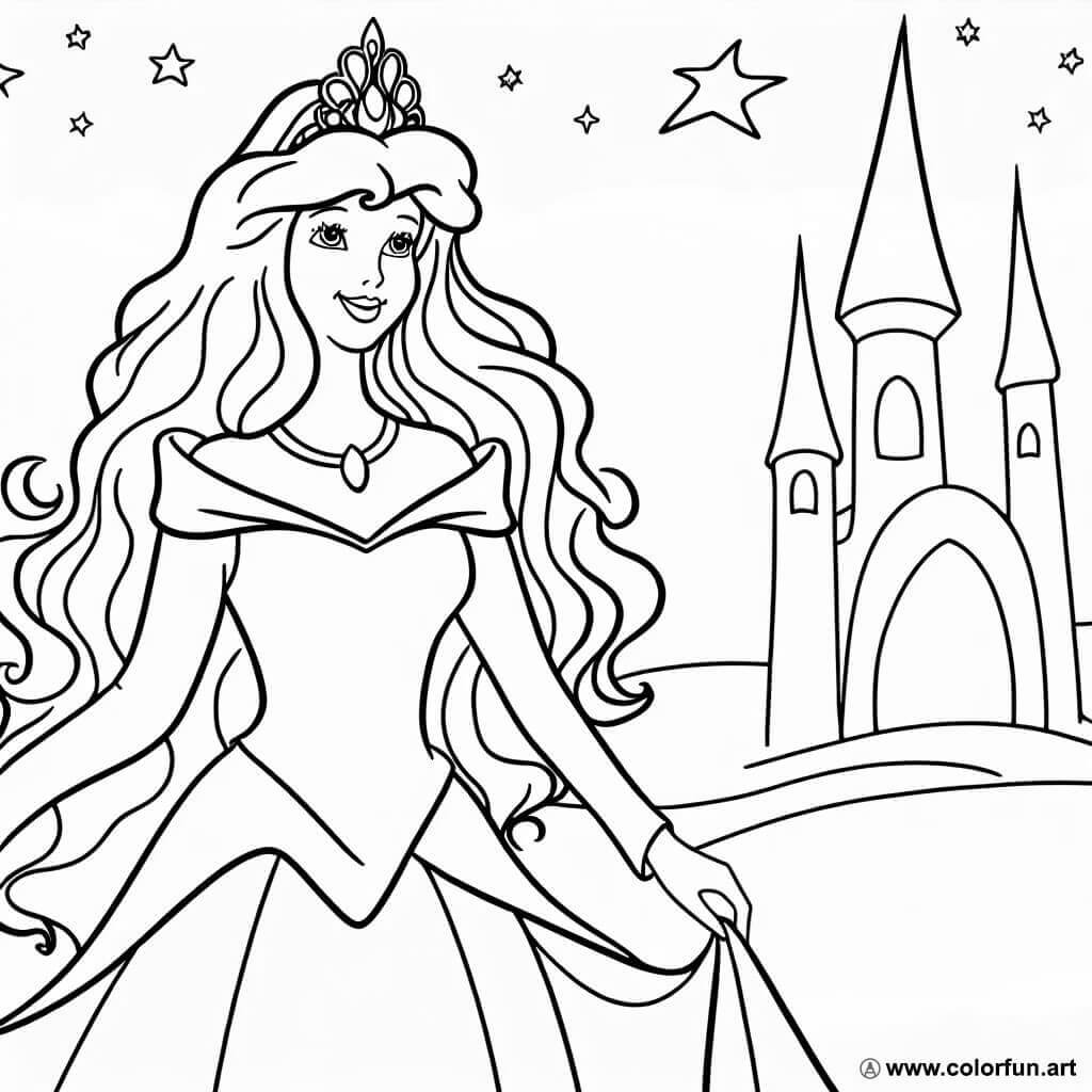 dibujo para colorear princesa aurora