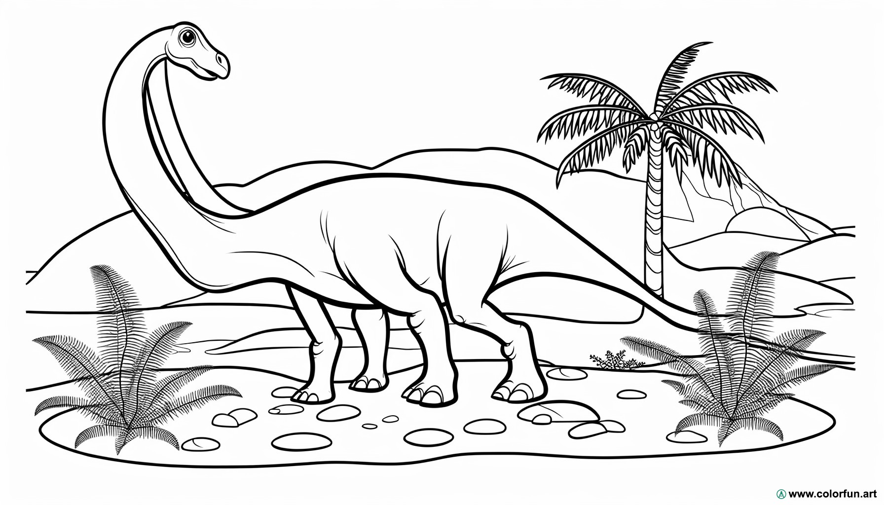 dibujo para colorear diplodocus prehistoria