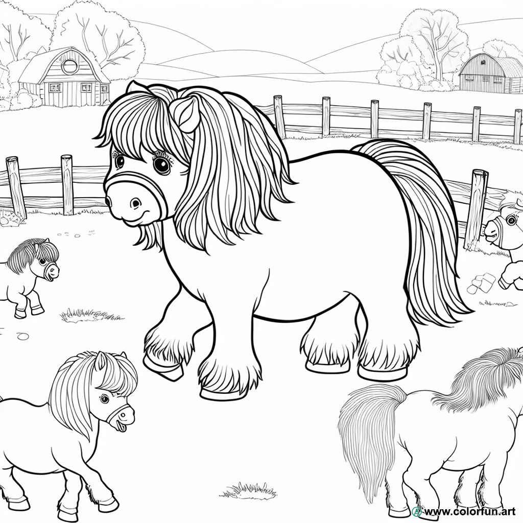 dibujo para colorear club de ponis caballos