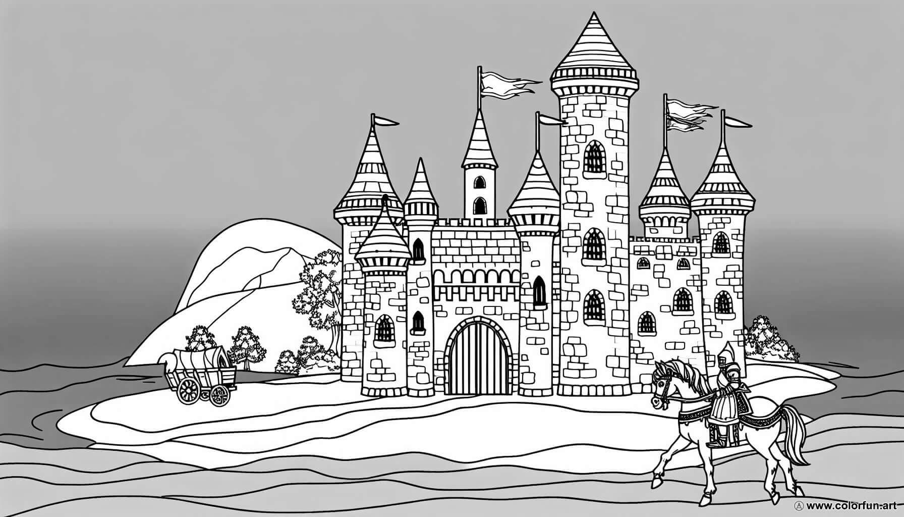 dibujo para colorear castillo medieval