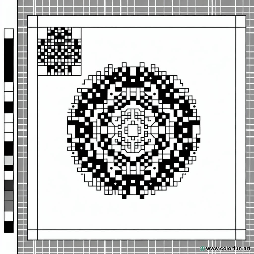 dibujo para colorear pixel art mandala