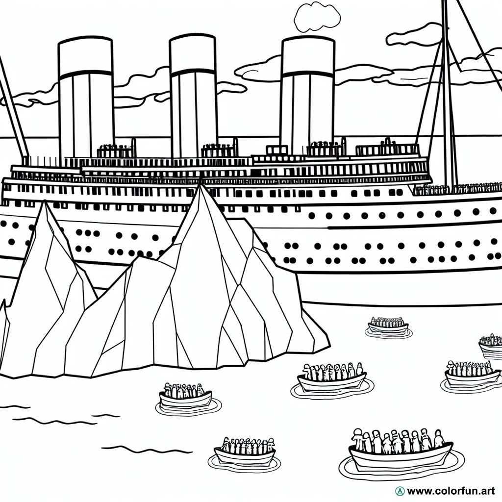 dibujo para colorear titanic historia
