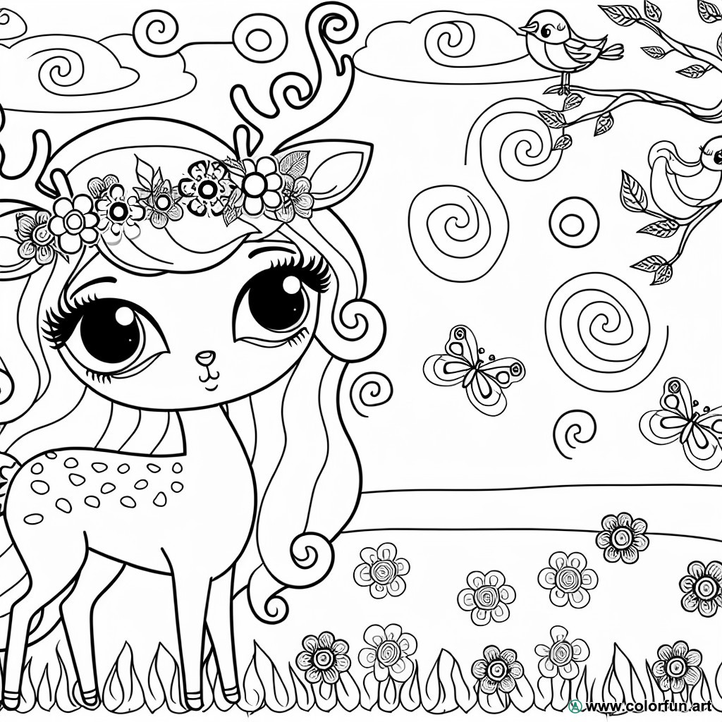 dibujo para colorear bambi princesa