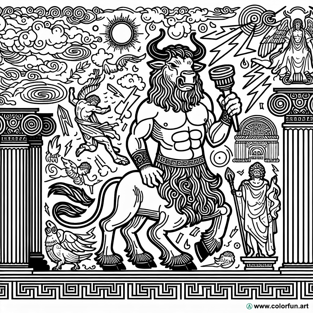 dibujo para colorear mitología griega monstruos