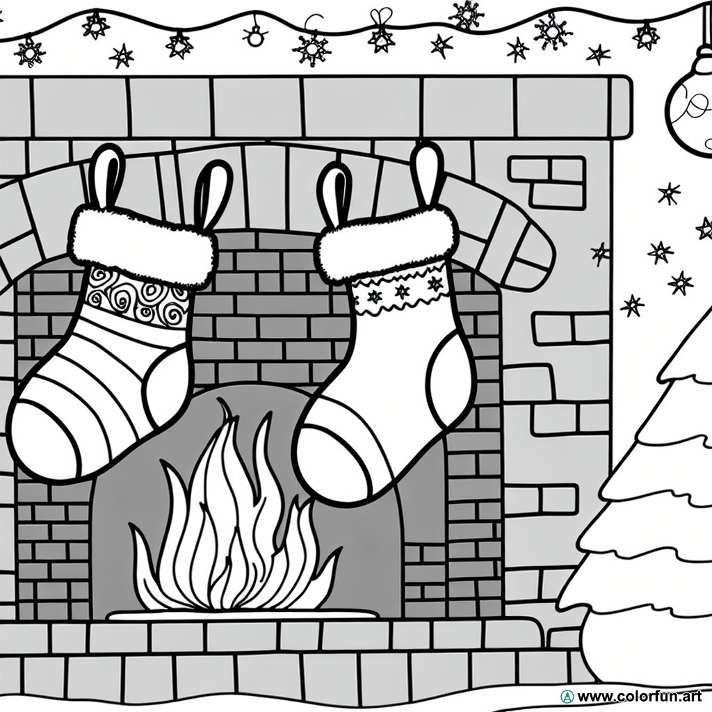 dibujo para colorear calcetines de Navidad originales
