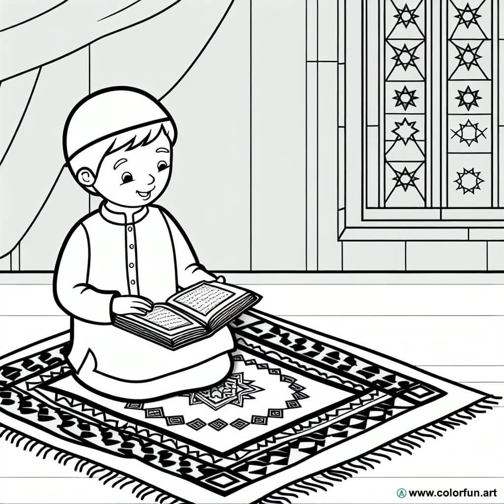 dibujo para colorear islam corán