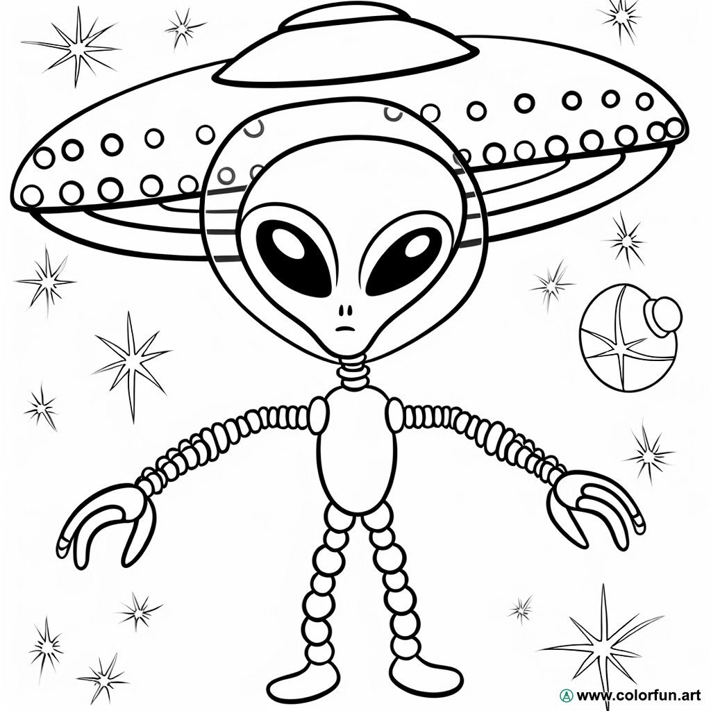 dibujo para colorear extraterrestre espacial