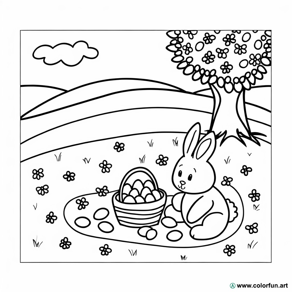 dibujo para colorear de Pascua simple
