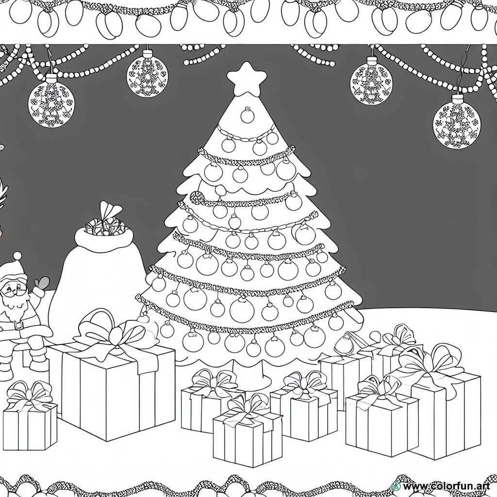 dibujo para colorear de navidad preescolar pdf