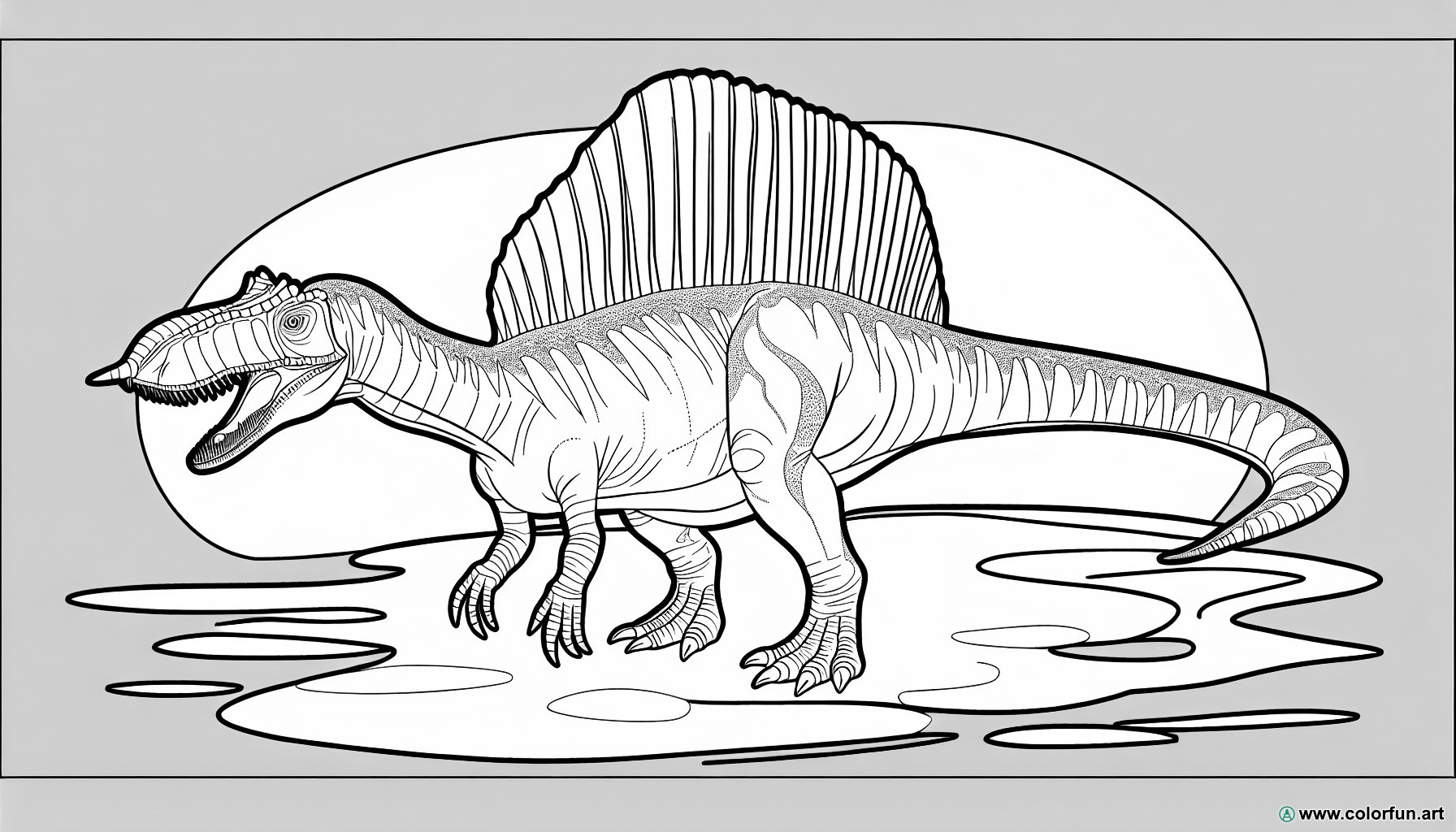 dibujo para colorear de espinosaurio realista