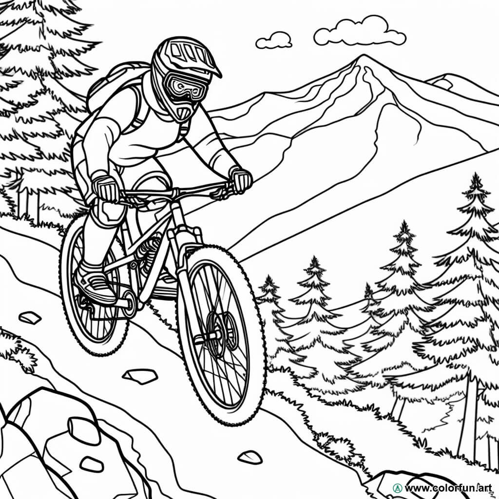 dibujo para colorear vtt montaña