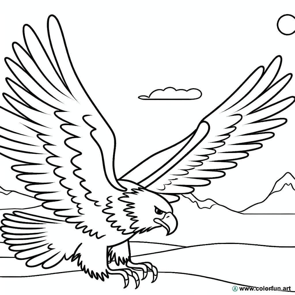 dibujo para colorear águila de montaña
