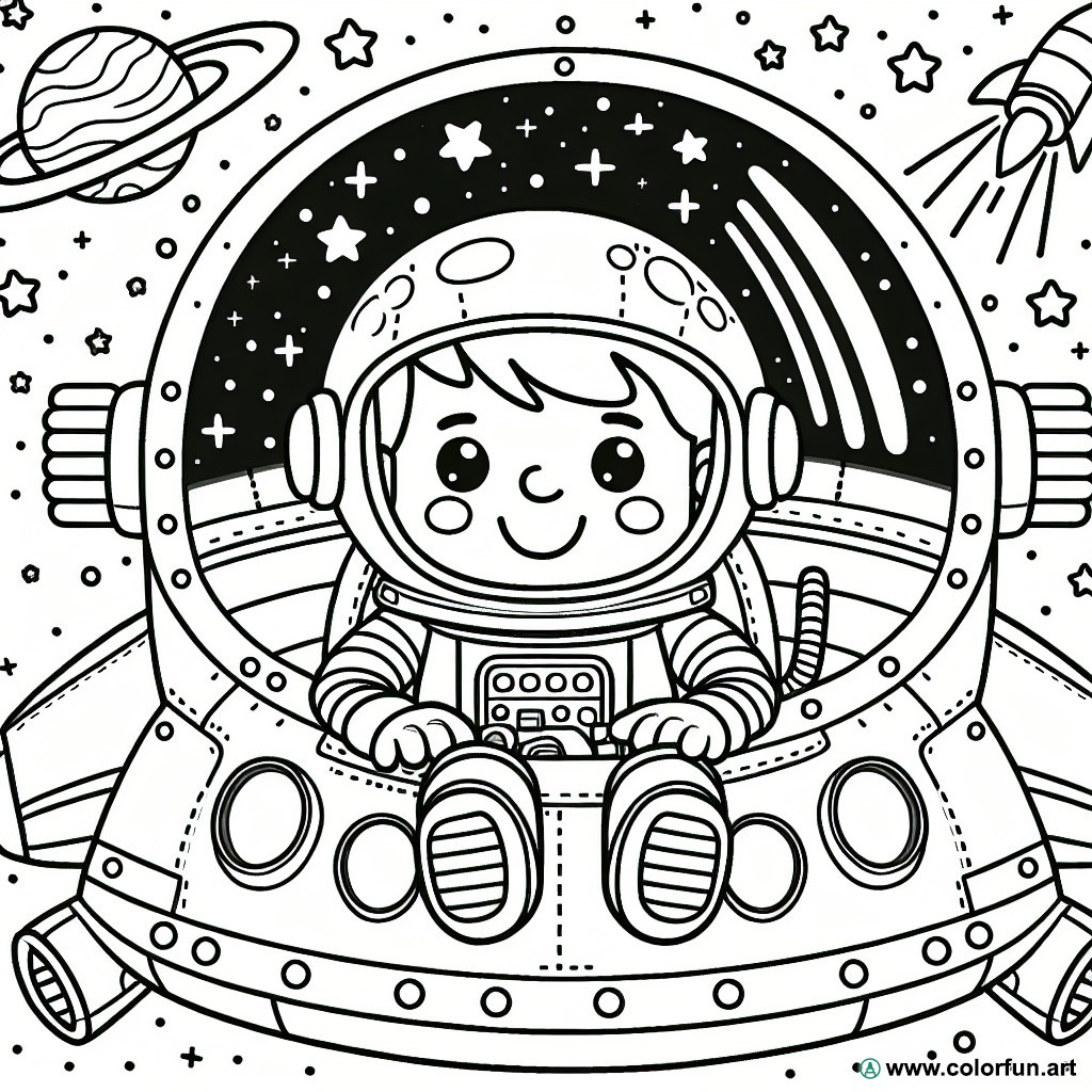 dibujo para colorear astronauta transbordador espacial