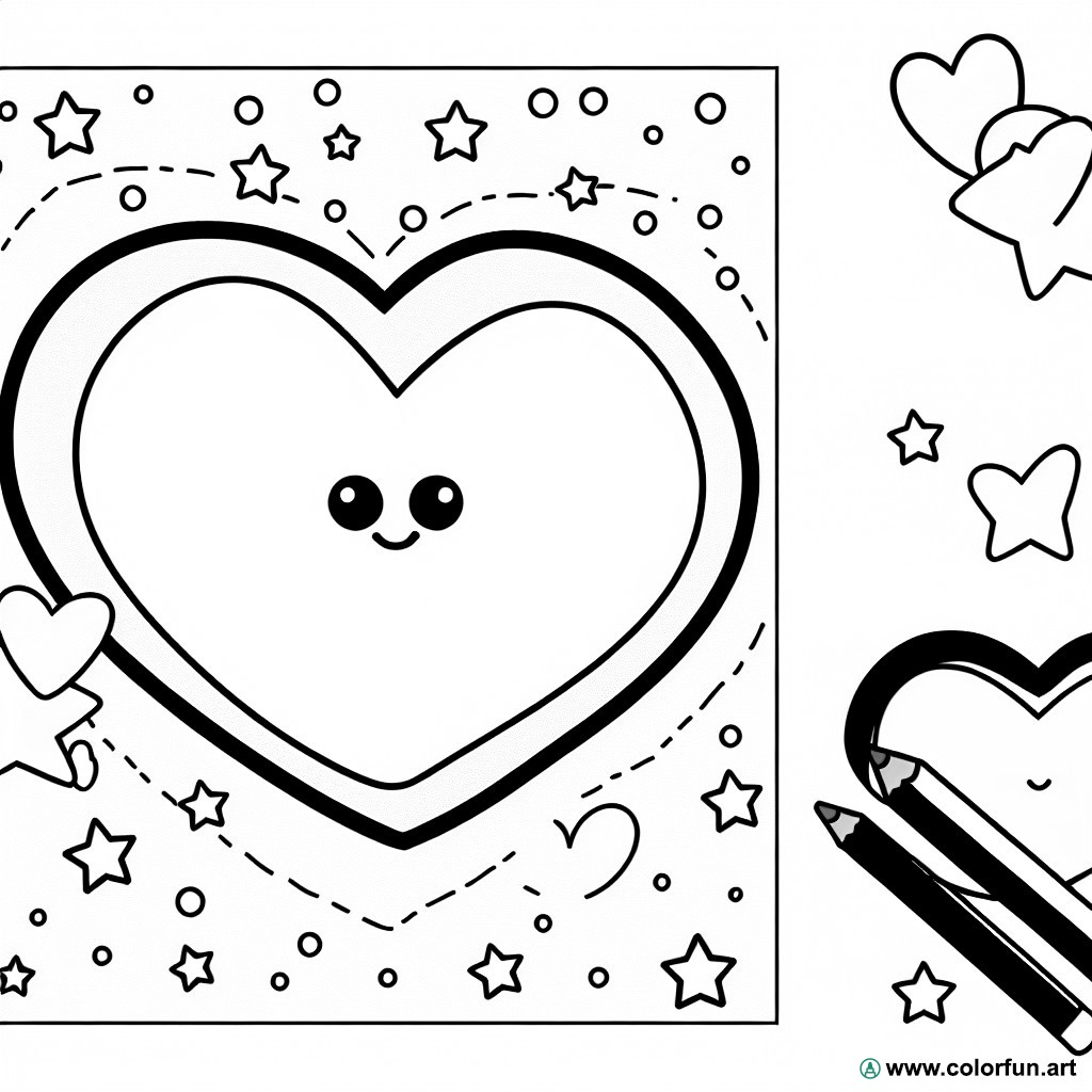 dibujo para colorear emoji corazón
