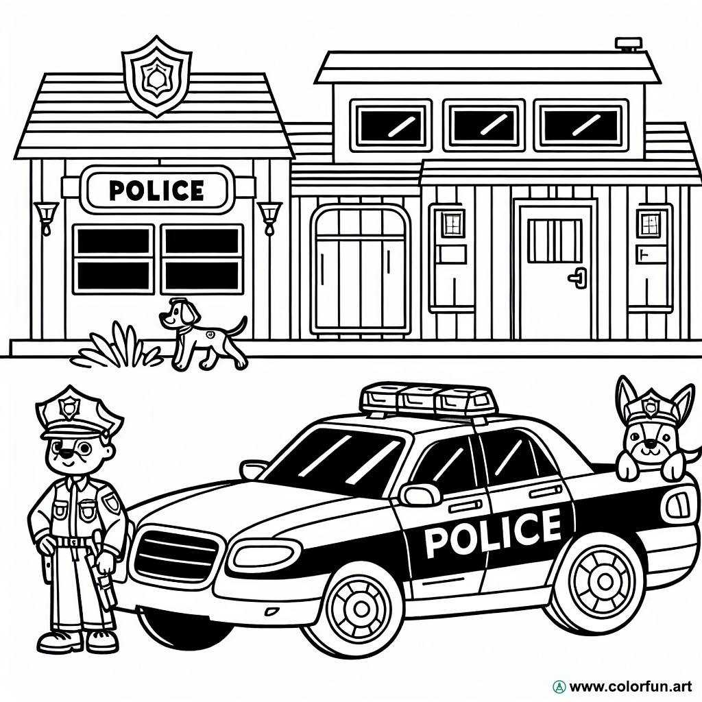 dibujo para colorear policía nacional