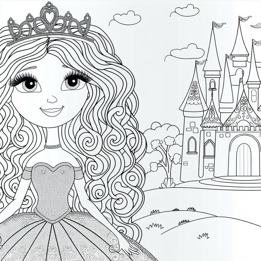 dibujo para colorear princesa en línea