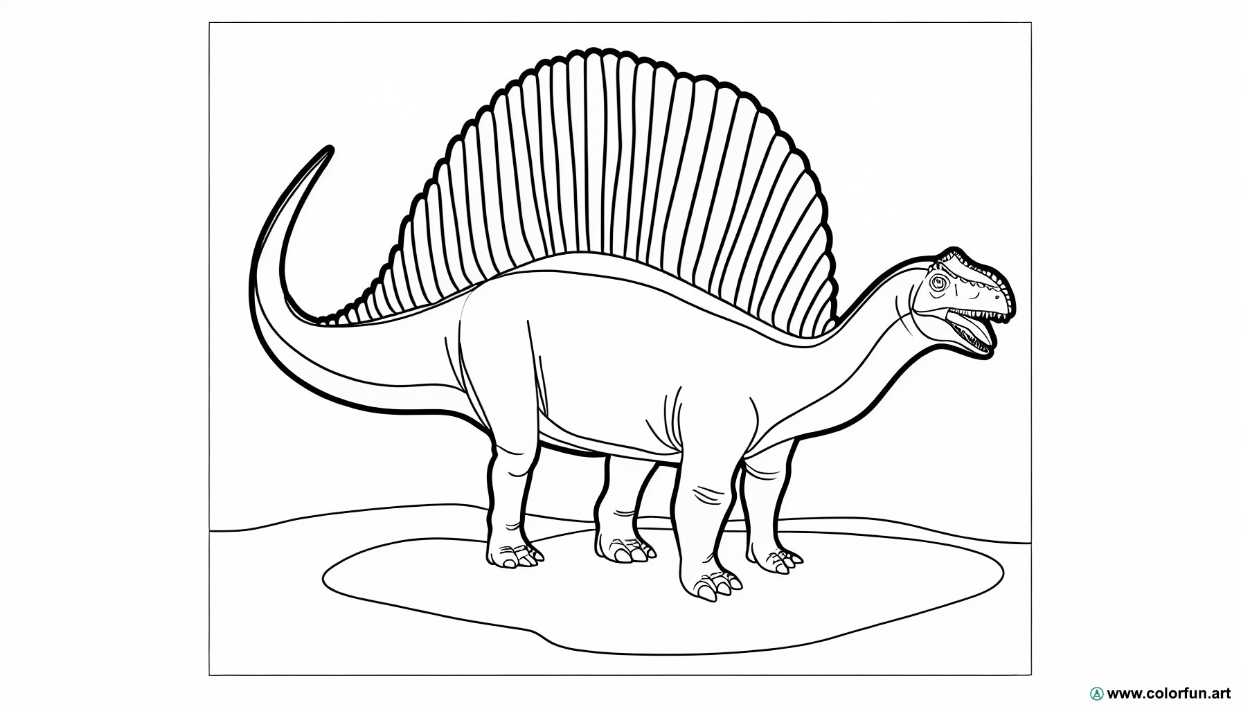 dibujo para colorear spinosaurus fácil