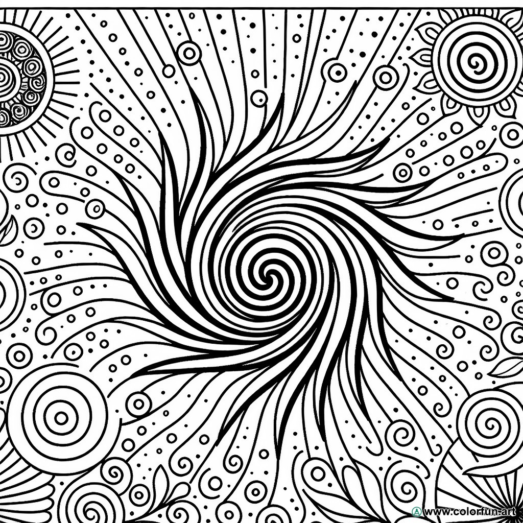 dibujo para colorear espiral abstracto