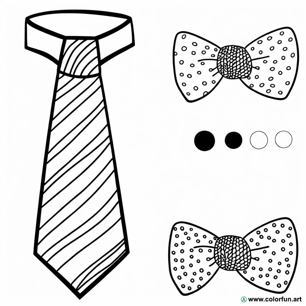 dibujo para colorear corbata de moda